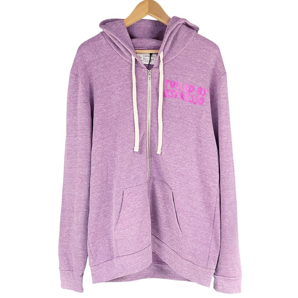 Starbucks Lavender Zip-Up Hoodie with Cream Drawstrings
